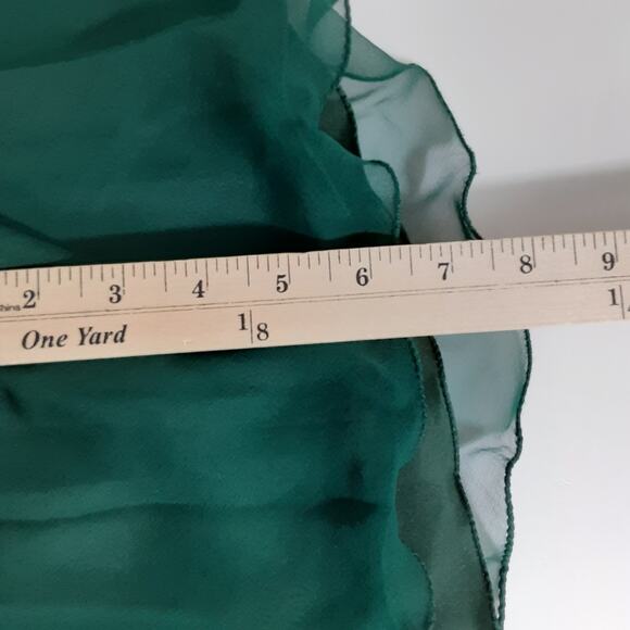 Vintage Laurence Kazar NY Beaded Gown 100% Silk Dress Drop Waist Green M 1920s - Picture 10 of 11